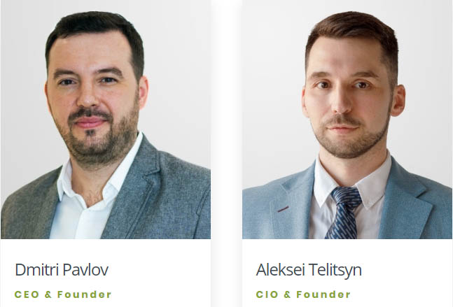 Moncera team. CEO Dmitri Pavlov and CIO Aleksei Telitsyn